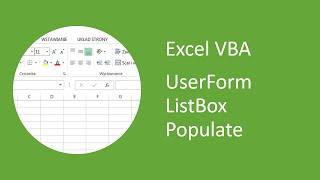 Excel VBA UserForm ListBox  How to Populate using RowSource and Table Object [upl. by Fuchs]