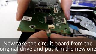 Xbox 360 SlimReplace HitachiLG DL10N DVDDrivePCB Swap  Without Flashing  Tutorial [upl. by Atims]