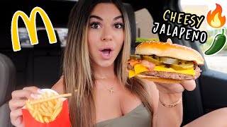 NEW Cheeessy Jalapeño Burger from McDonalds Mukbang [upl. by Nesyla]