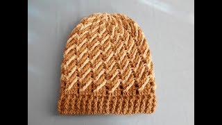 Gorro para hombre a crochet  punto diagonal a crochet yo ganchillo [upl. by Adnesor577]