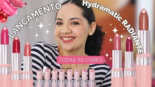 ðŸ’„LANÃ‡AMENTO AVON NOVO BATOM HYDRAMATIC RADIANTE TRATAMAKE  EFEITO GLOSS âœ¨15 CORES [upl. by Bahner]