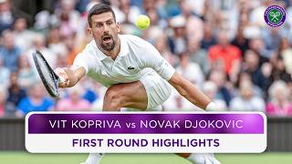 Seventime Champ overcomes knee injury  Vit Kopriva vs Novak Djokovic  Highlights  Wimbledon 2024 [upl. by Akimaj]