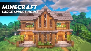 Minecraft How to Build a Large Spruce House  Spruce Survival House Tutorial DOWNLOAD [upl. by Anaeirb755]