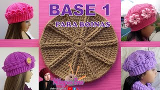 BASE 1 para aplicar en Boinas tejidas a crochet o ganchillo paso a paso  MILAGROS ENA [upl. by Nylesor]