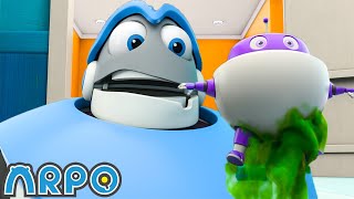 Apros On Potty Duty  ARPO  Educational Kids Videos  Moonbug Kids [upl. by Coit]