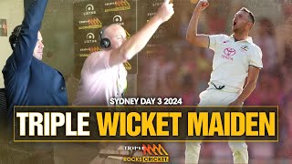 Josh Hazlewoods Triple Wicket Maiden At The SCG  Triple M Cricket [upl. by Sternlight523]