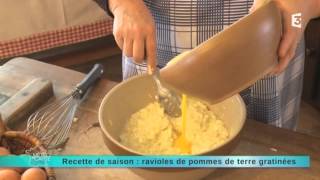 Recette de saison  ravioles de pommes de terre gratinées [upl. by Lleznod]