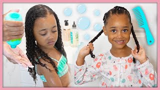 Curly Hair Weekly Wash amp Style Routine for Little Girls [upl. by Wallis]