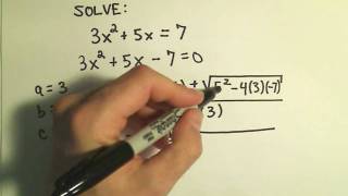 Solving Quadratic Equations using the Quadratic Formula  Example 3 [upl. by Enileve120]