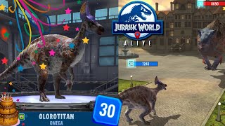 OLOROTITAN turns 30 🥳 Scares Lord Lythronax  Cash Link Jurassic World Alive [upl. by Ahsiad]