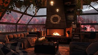 Heavy rain sounds with Thunderstorm for Deep sleep  Cozy Hut Ambience [upl. by Tonie]