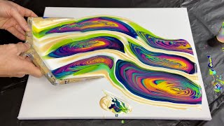 How to Paint with a Dustpan  Easy Acrylic Pouring Technique [upl. by Skiba912]