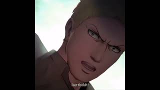 Reiner and Bertholdt Transformation attackontitan aot2finalbattle armoredtitan colossaltitan [upl. by Eynobe]