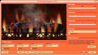 3D Realistic Fireplace Screensaver  Virtual Fireplace with crackling fire sounds full hd [upl. by May]