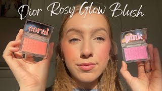 Dior Backstage Rosy Glow Blush in Pink amp Coral 🌷  Comparison and First Impression [upl. by Byrne648]