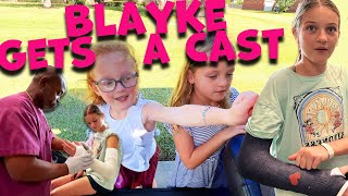 Blayke Gets a Hard Cast and lets her Quintuplet sisters sign it [upl. by Atnauq442]