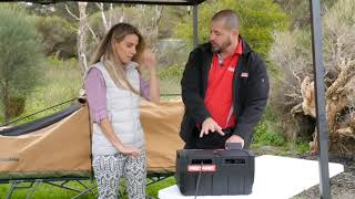 Caravan Camping WA review REDARC GoBlock portable dual battery system [upl. by Nnylcaj130]