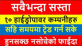 cheapest stocks to buy  Hydropower।cheapest trading stocks।nepali share market news।stock ideas [upl. by Acinomahs]