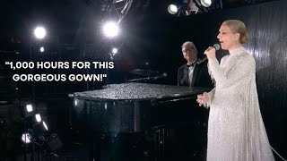 Celine Dion’s Gorgeous Olympics Gown Took 1000 Hours to Make [upl. by Anneres]