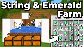 Minecraft  Automatische String amp Emerald Farm  Tutorial 121 [upl. by Andri511]