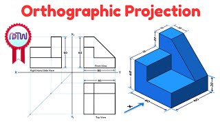 Conversion of Orthographic Projection to Isometric View  Example 1  Machine Drawing  ED [upl. by Nomihs425]