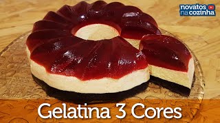 Como fazer GELATINA 3 CORES  Sobremesa Fácil de Fazer [upl. by Iyre]