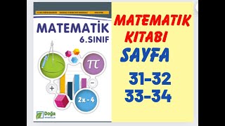 6 SINIF MATEMATİK DERS KİTABI SAYFA 31323334  6 SINIF MATEMATİK DOĞA YAYINLARI [upl. by Sanson]