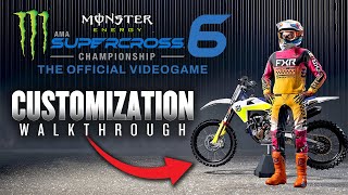 Monster Energy Supercross 6  Full Customization Walkthrough [upl. by Ymorej864]