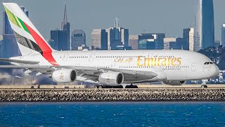 150 CLOSE UP TAKEOFFS and LANDINGS in 2 HOURS  San Francisco SFO Plane Spotting SFOKSFO [upl. by Nylanaj636]