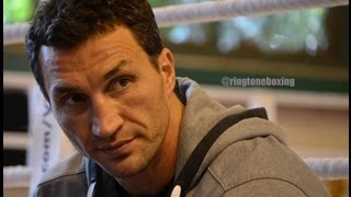 Wladimir Klitschko v Alexander Povetkin Open Training Austria 17th September 2013 [upl. by Nylime]