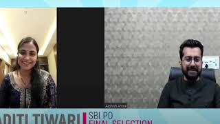 SBI PO ADITI TIWARI interview with AASHISH ARORA SIR [upl. by Correy]