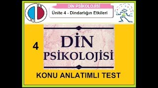 DİN PSİKOLOJİSİ  Ünite 4 Konu Anlatımlı test 1  YouTube [upl. by Waylen]