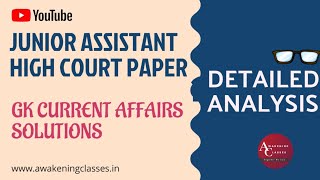 JUNIOR ASSISTANT HIGH COURT JAMMU KASHMIR AND LADAKH QUESTION PAPER DETAILED ANALYSIS [upl. by Smailliw]