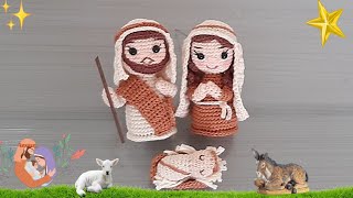 🙏 SAGRADA FAMILIA AMIGURUMI  NACIMIENTO BICROMATICO  TUTORIAL PASO A PASO  TERCERA PARTE  🙏 [upl. by Artimed]