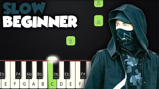 Faded  Alan Walker  SLOW BEGINNER PIANO TUTORIAL  SHEET MUSIC by Betacustic [upl. by Mcarthur]