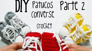 DIY Patucos Converse Parte 2 crochetganchillo tutorial [upl. by Inverson61]