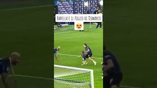 Barella scherza con il figlio di Dimarco durante la festa scudetto dellInter ⚫🔵⭐⭐ Barella Inter [upl. by Veradia]