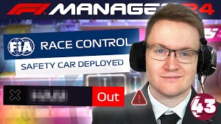 UNFORTUNATE SAFETY CAR COULD RESCUE THE RACE  F1 Manager 2024 CREATEATEAM EP 43 [upl. by Myrah]