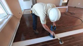 Quick installation of a hardwood floor [upl. by Ydennek]