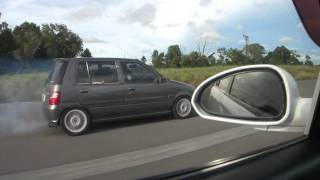 4G18 Proton waja vs TD04 kancil  Lutong airport miri drag [upl. by Howie]