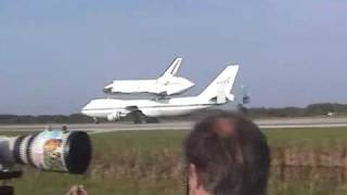 STS117 Space Shuttle Atlantis On Top Of A 747 Land At KSC [upl. by Gertrude]