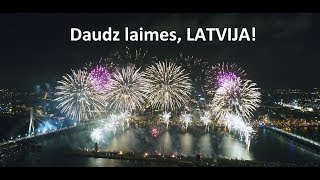 Daudz laimes Latvija quot99quot 18novembris 2017gads Salūts  uguņošana [upl. by Luciana]