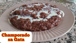 HOW TO COOK THE BEST CHAMPORADO SA GATA [upl. by Sihunn549]