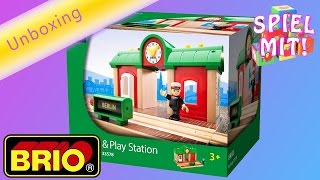 BRIO sprechender Bahnhof Record amp Play Station Railway 33578 Holzeisenbahn Train [upl. by Rehoptsirhc408]