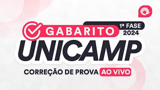 Gabarito UNICAMP 2024 1ª FASE – Correção de prova AO VIVO [upl. by Gnuh]