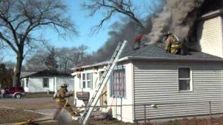 Flashover Or Backdraft Occurs While Crews Are In A Working House Fire In New Chicago [upl. by Otrebla980]