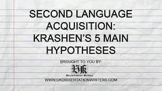 Second Language Acquisition Krashens 5 Main Hypotheses [upl. by Adnohr]