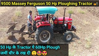 Massey Ferguson 9500 50 Hp Tractor Ploughing Demo Hard Soil [upl. by Niles]