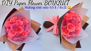 10 Roses wrapping tutorialsimple wrap flower bouquet [upl. by Savil]