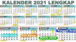 Kalender 2021 Full dengan Peringatan Hari Besar Hari Jawa Neton dan Bulan Arab [upl. by Ainak]